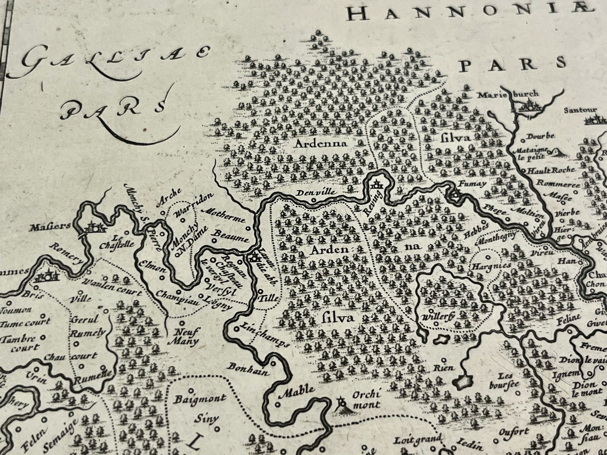 Carte ancienne Ardennes Givet Fumay