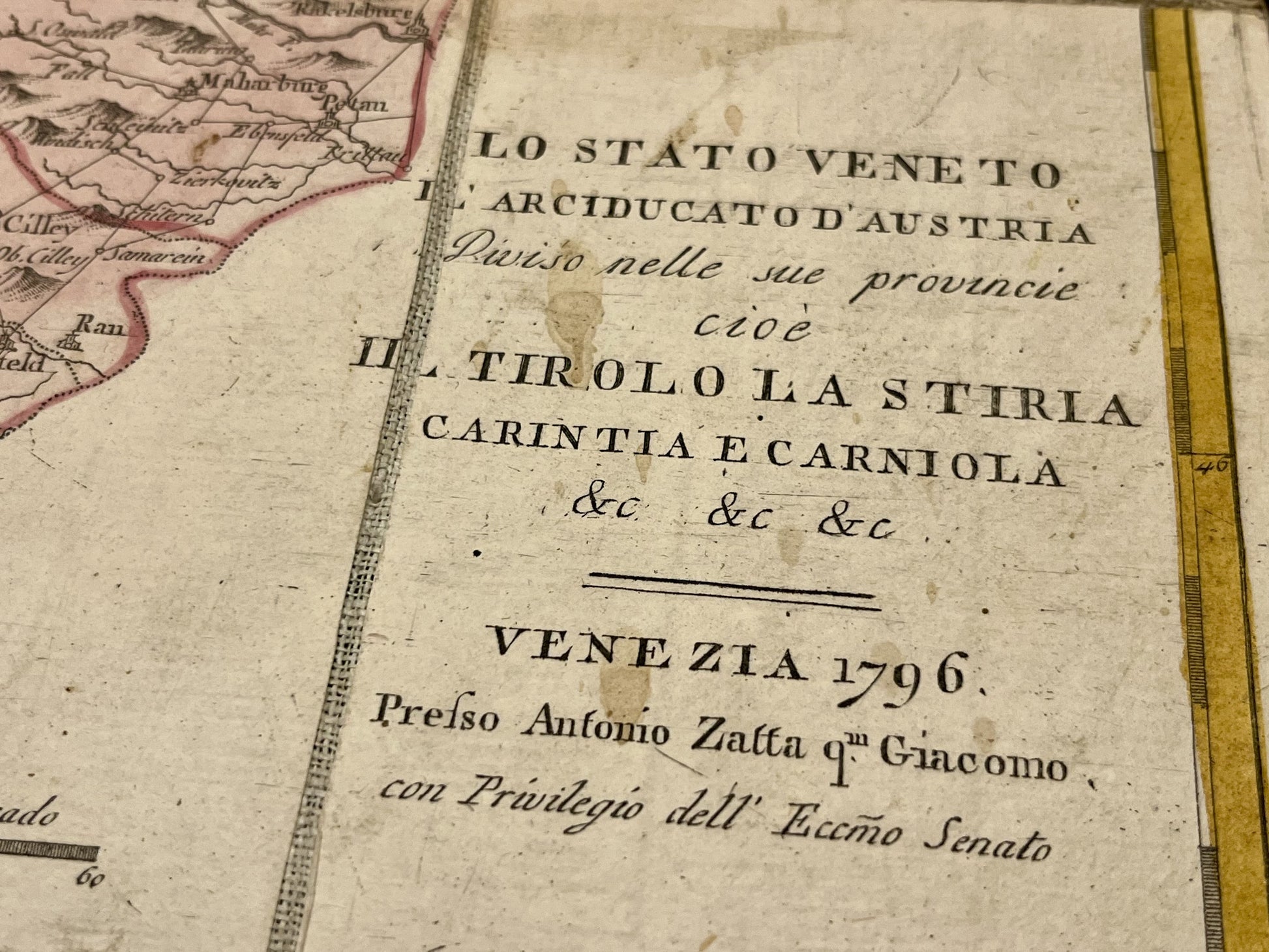 Carte ancienne Autriche et Venise par Antonio Zatta