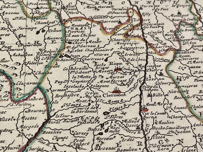 Carte ancienne Auvergne Clermont