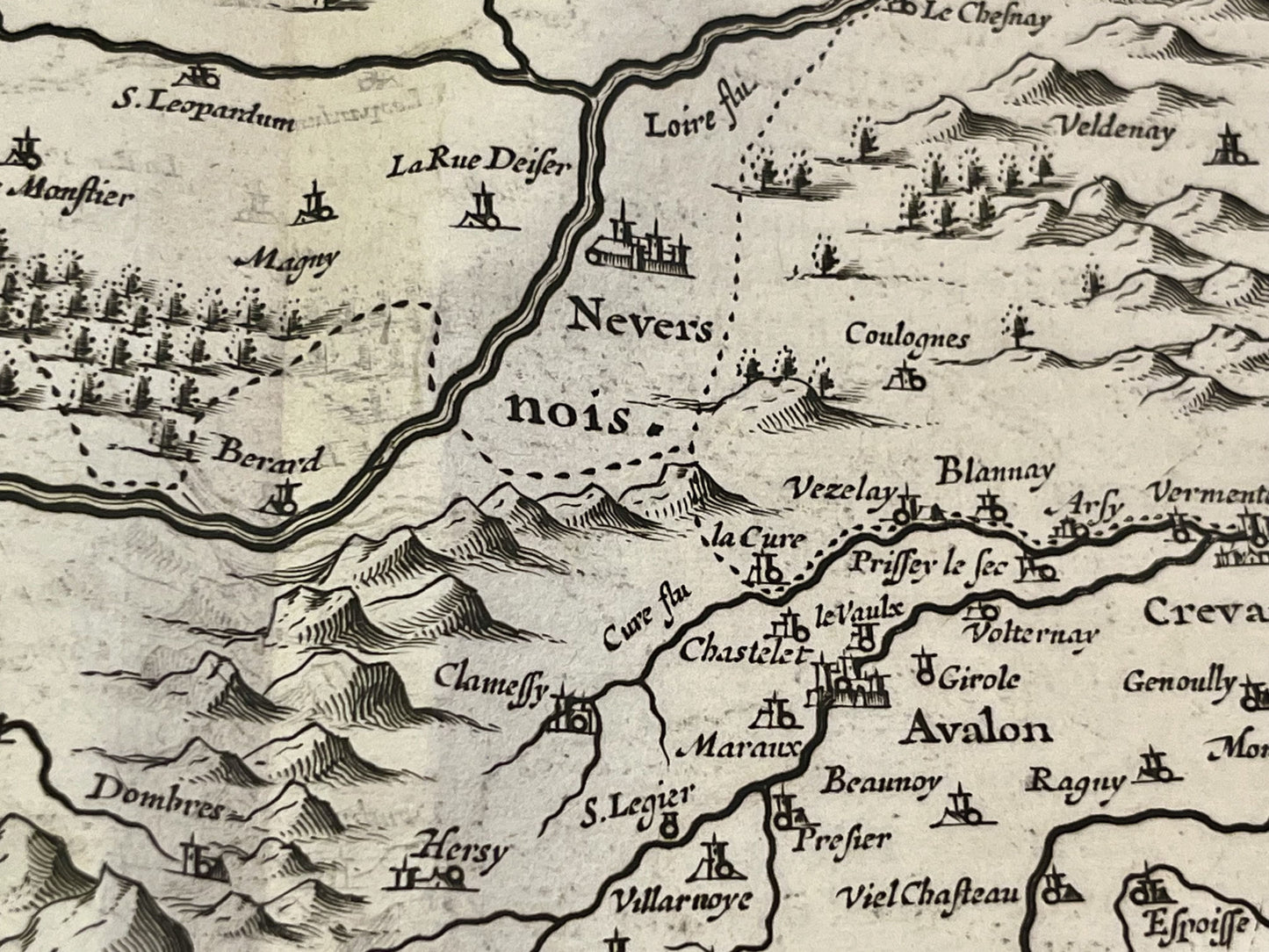 Carte ancienne Avallon