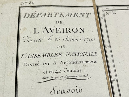 Carte ancienne Aveyron Pierre-Gilles Chanlaire