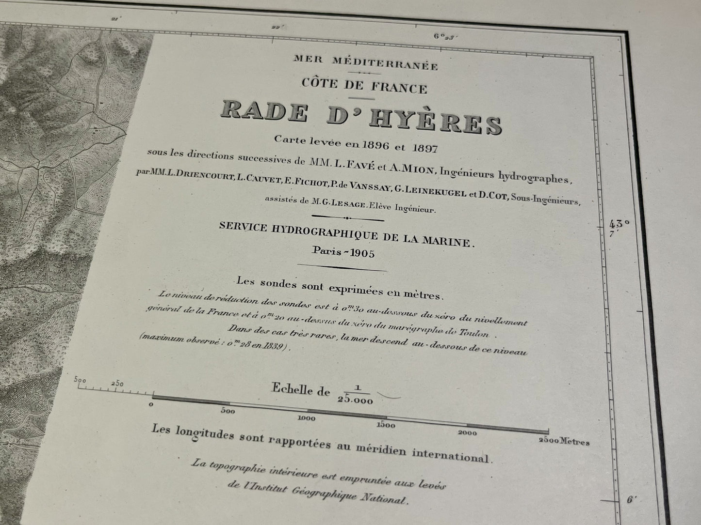 Carte ancienne Baie Hyeres