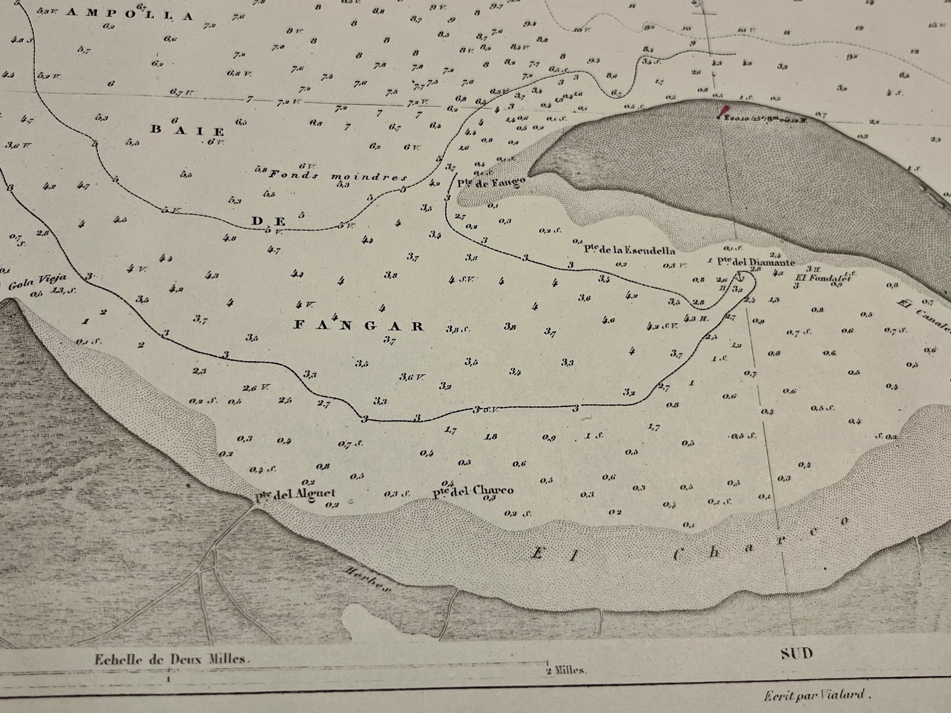 Carte ancienne Baie de Fangar Espagne