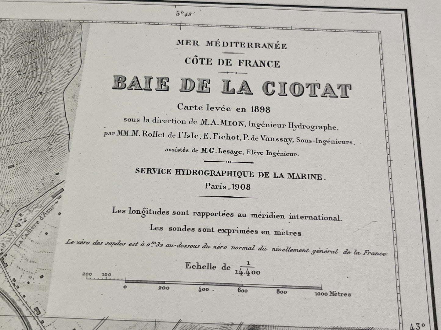 Carte ancienne Baie de la Ciotat