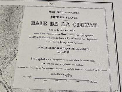 Carte ancienne Baie de la Ciotat