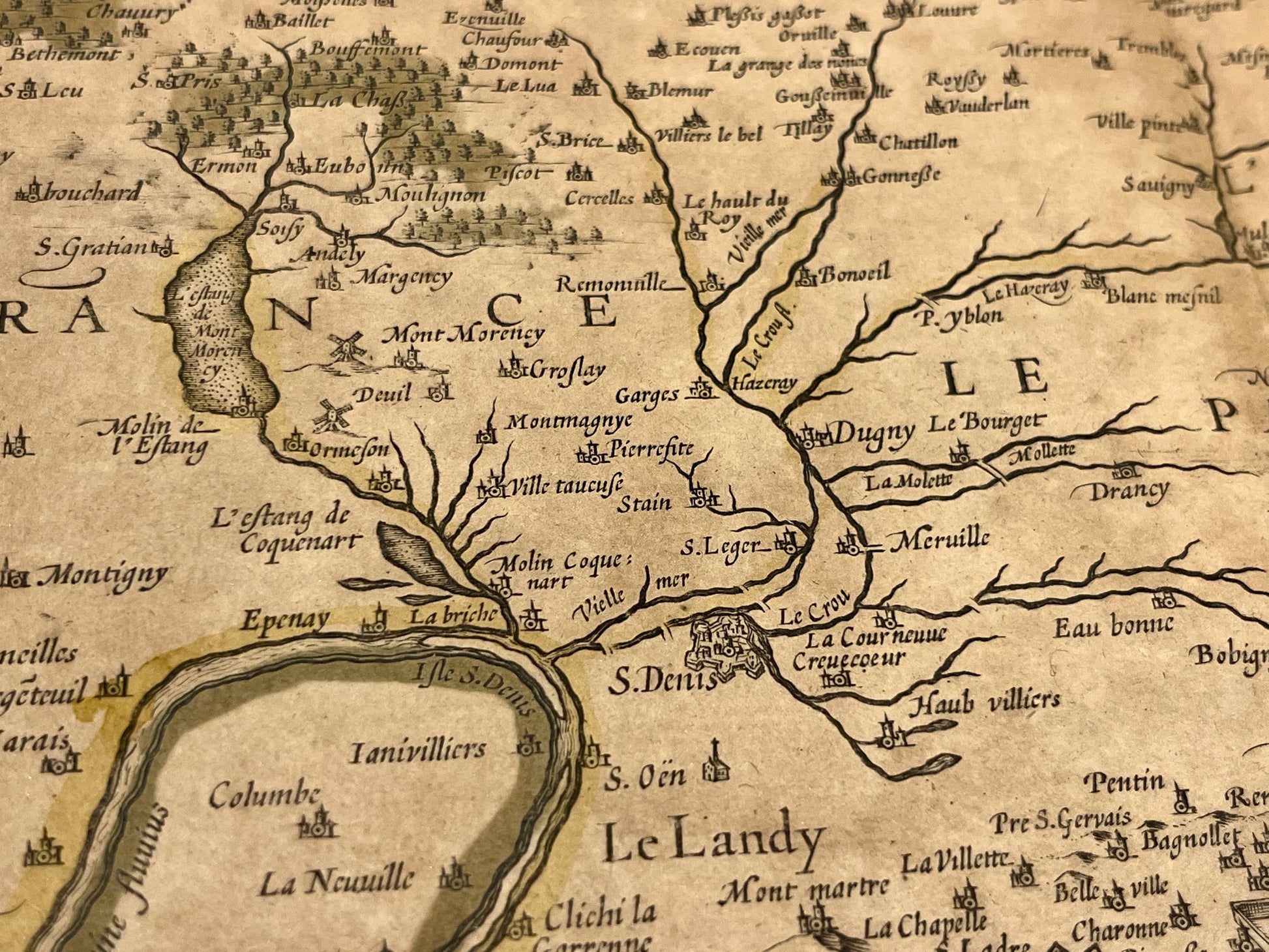 Carte ancienne Banlieue parisienne par Blaeu
