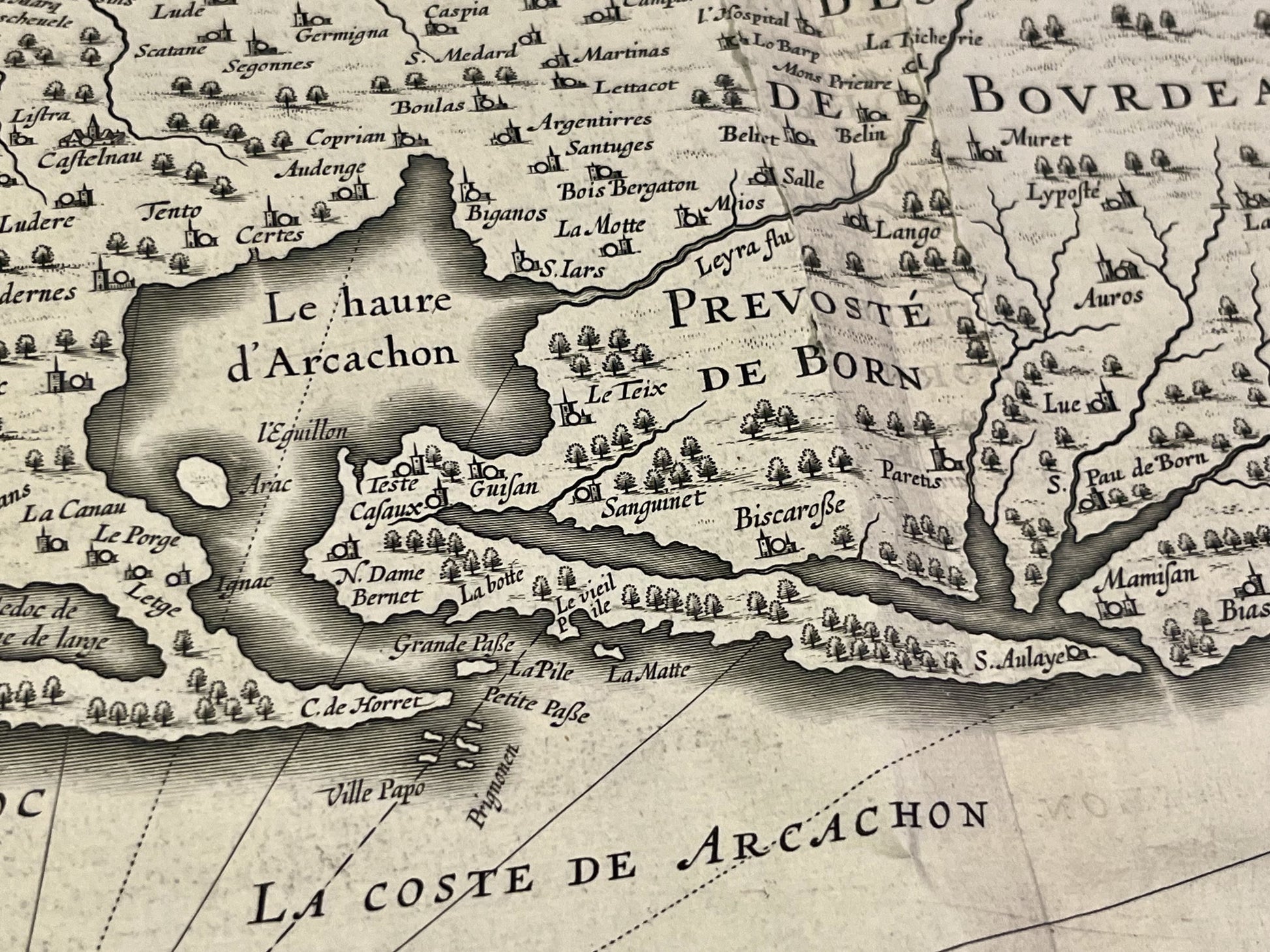 Carte ancienne Bassin Arcachon