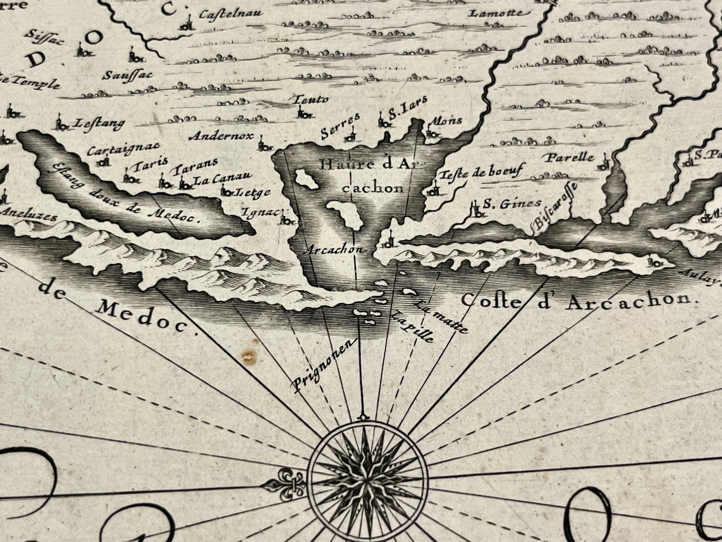 Carte ancienne Bassin Arcachon Guyenne