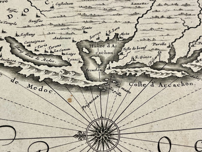 Carte ancienne Bassin Arcachon Guyenne