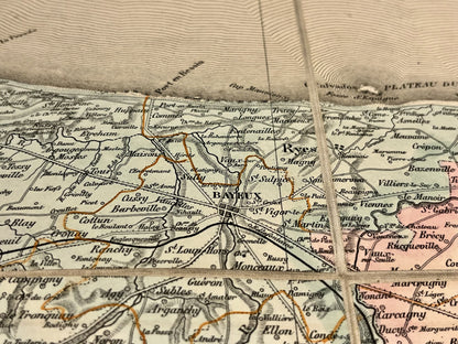 Carte ancienne Bayeux Calvados