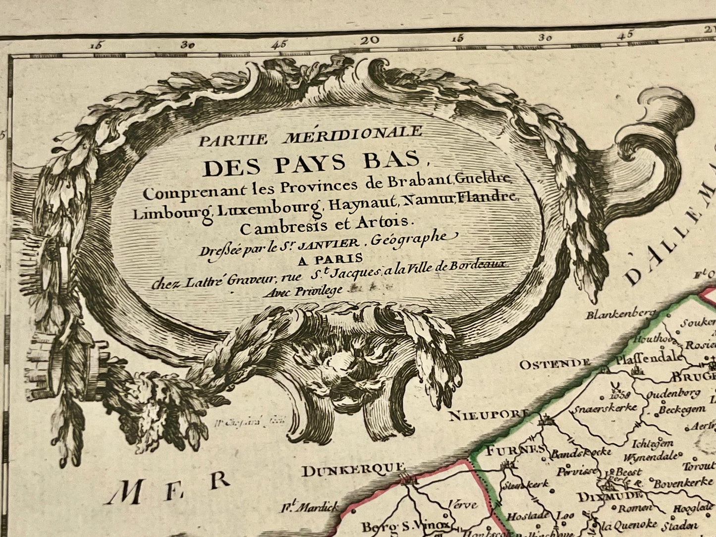 Carte ancienne Belgique par J Janvier