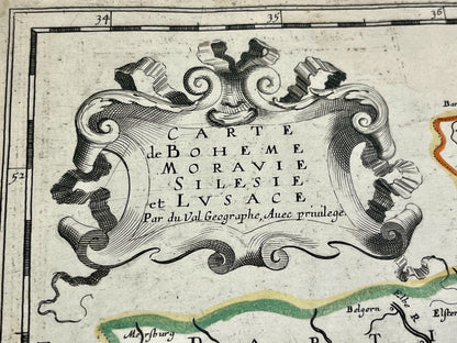 Carte ancienne Boheme Moravie Silesie Lusace par Duval