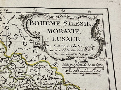 Carte ancienne Boheme et Silesie par Vaugondy