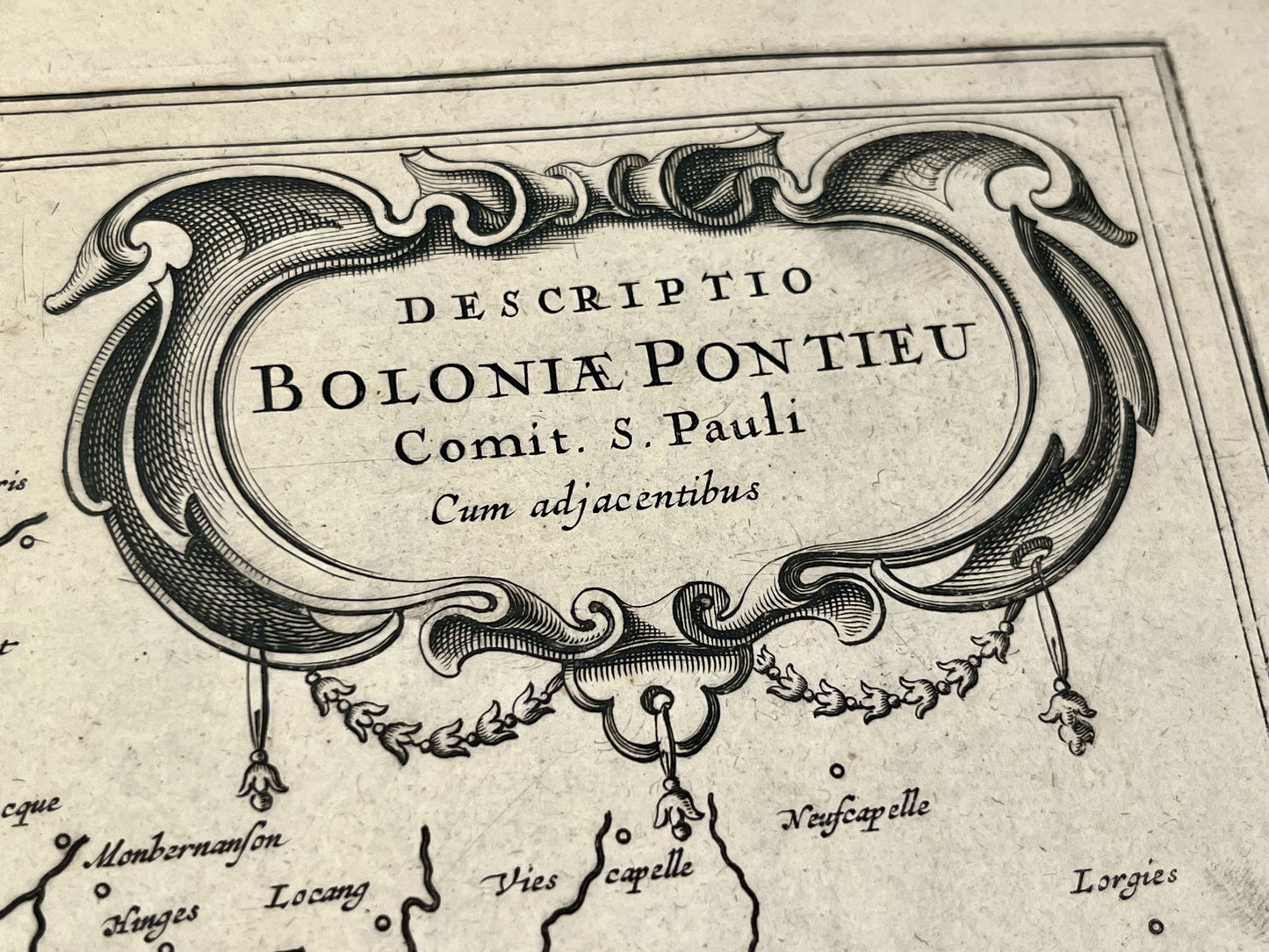 Carte ancienne Boulogne-sur-Mer Ponthieu par Janssonius