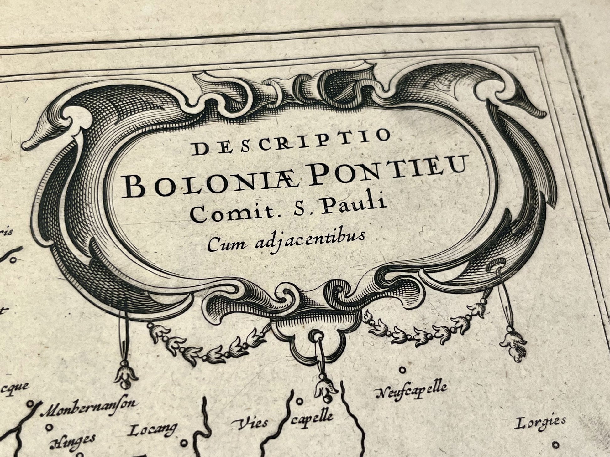 Carte ancienne Boulogne-sur-Mer Ponthieu par Janssonius