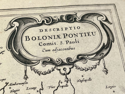 Carte ancienne Boulogne-sur-Mer Ponthieu par Janssonius