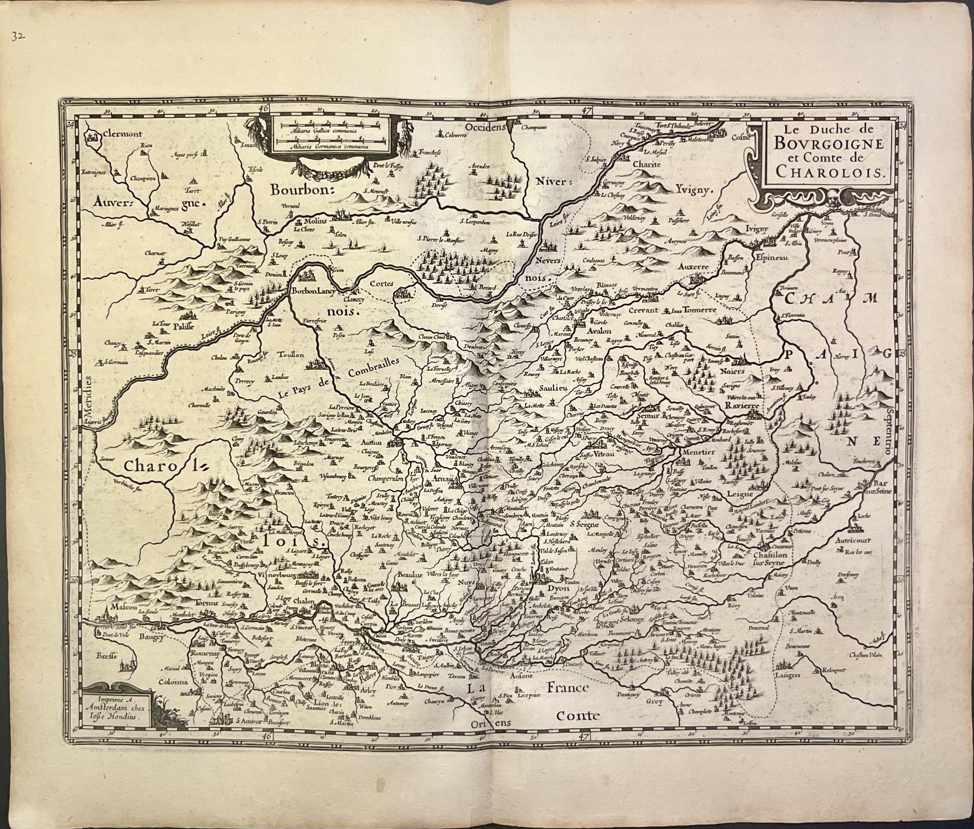 Carte ancienne Bourgogne