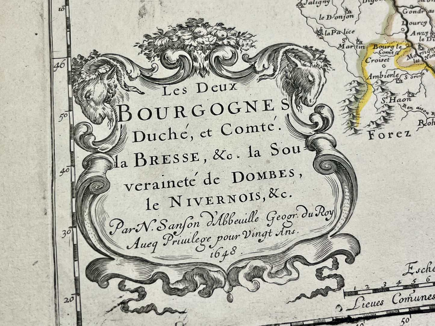 Carte ancienne Bourgogne par Nicolas Sanson