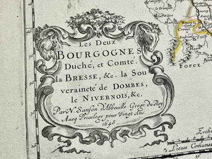 Carte ancienne Bourgogne par Nicolas Sanson