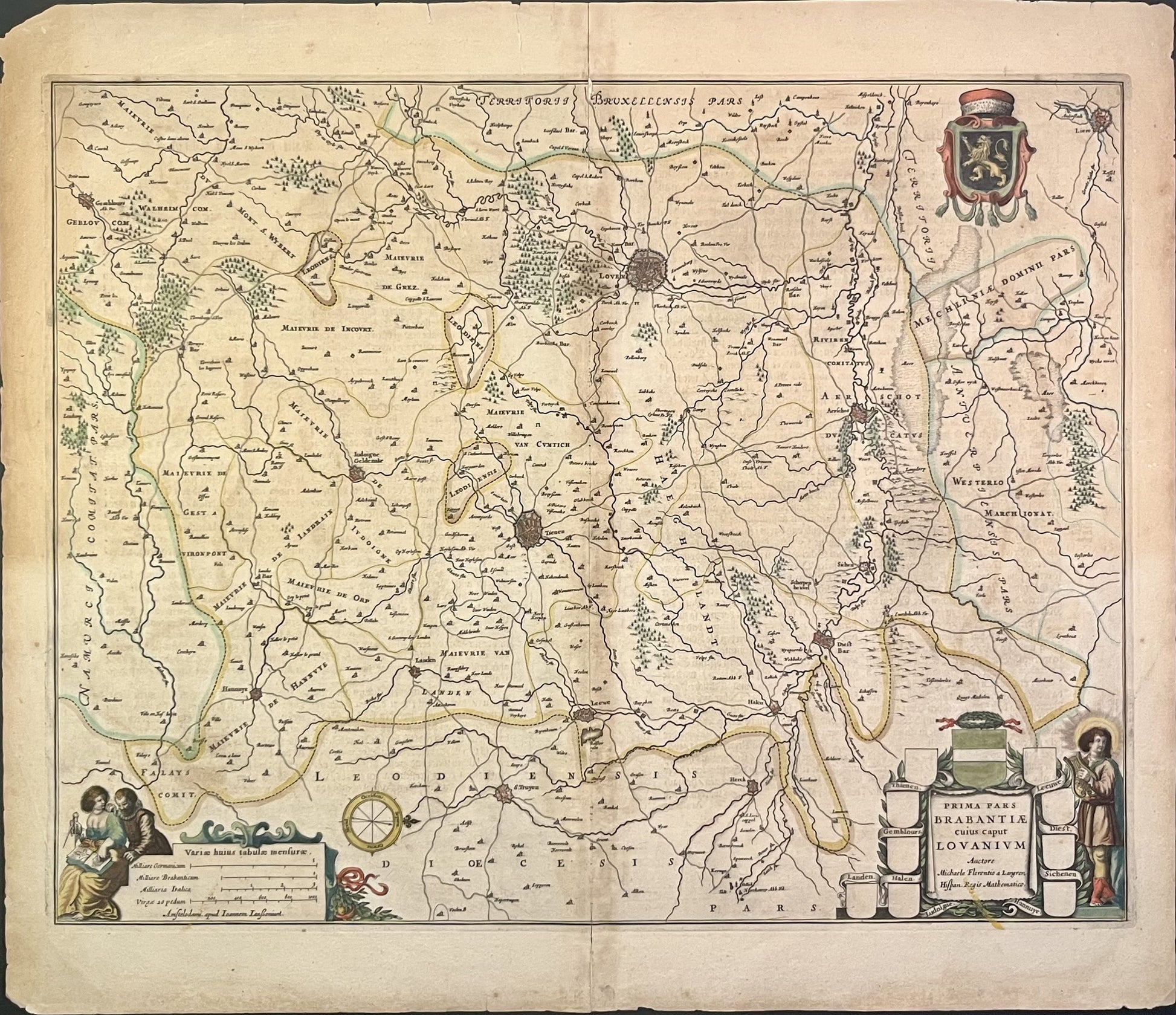 Carte ancienne Brabant Louvain