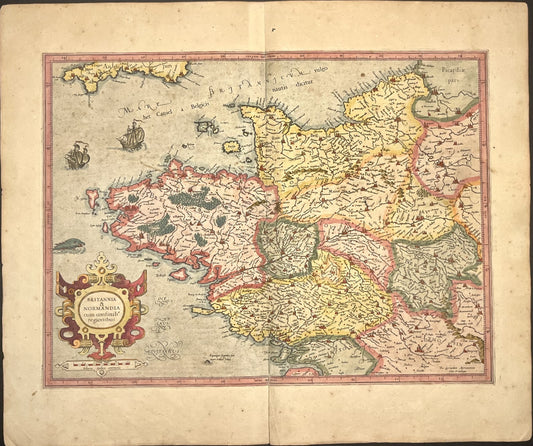 Carte ancienne Bretagne et Normandie par Mercator