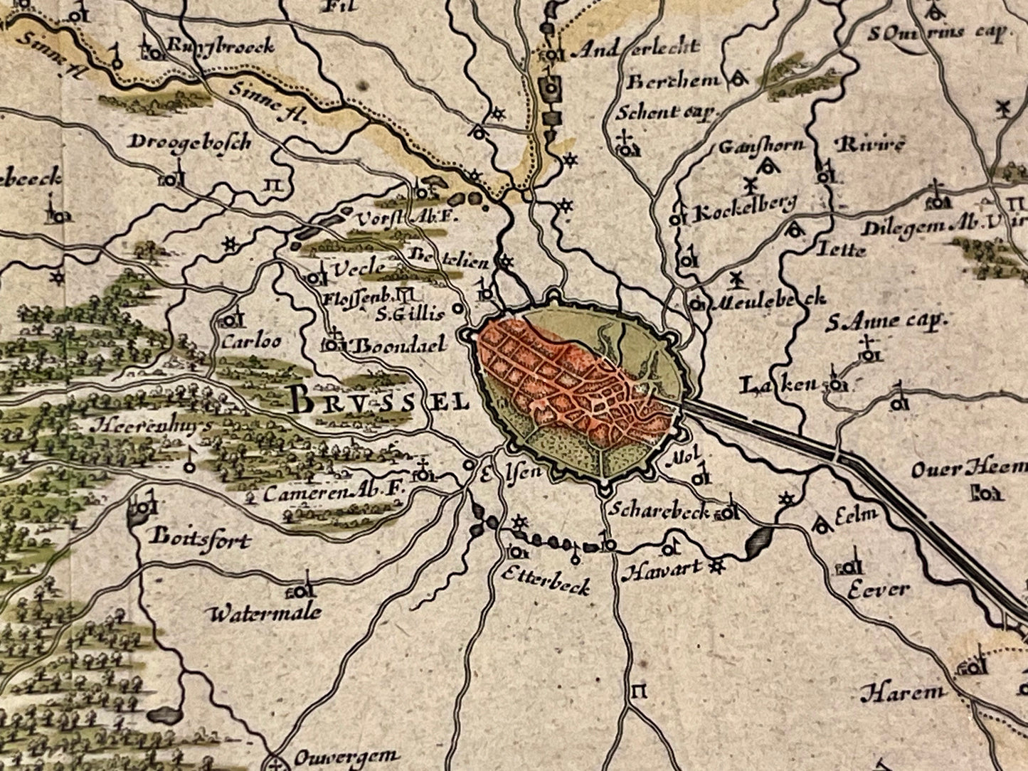 Carte ancienne Bruxelles