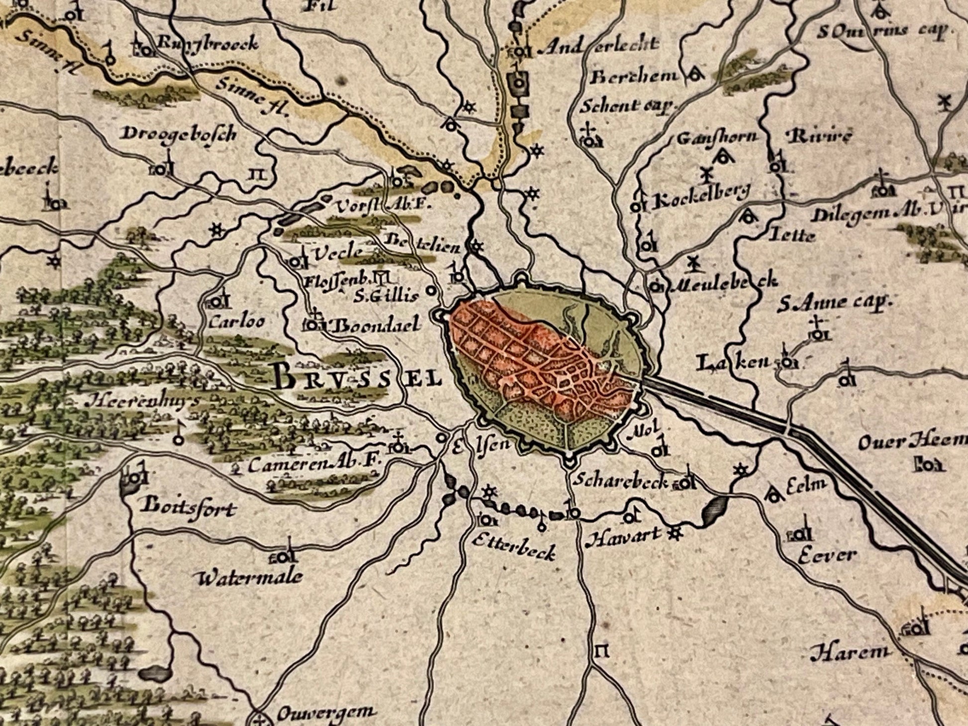 Carte ancienne Bruxelles