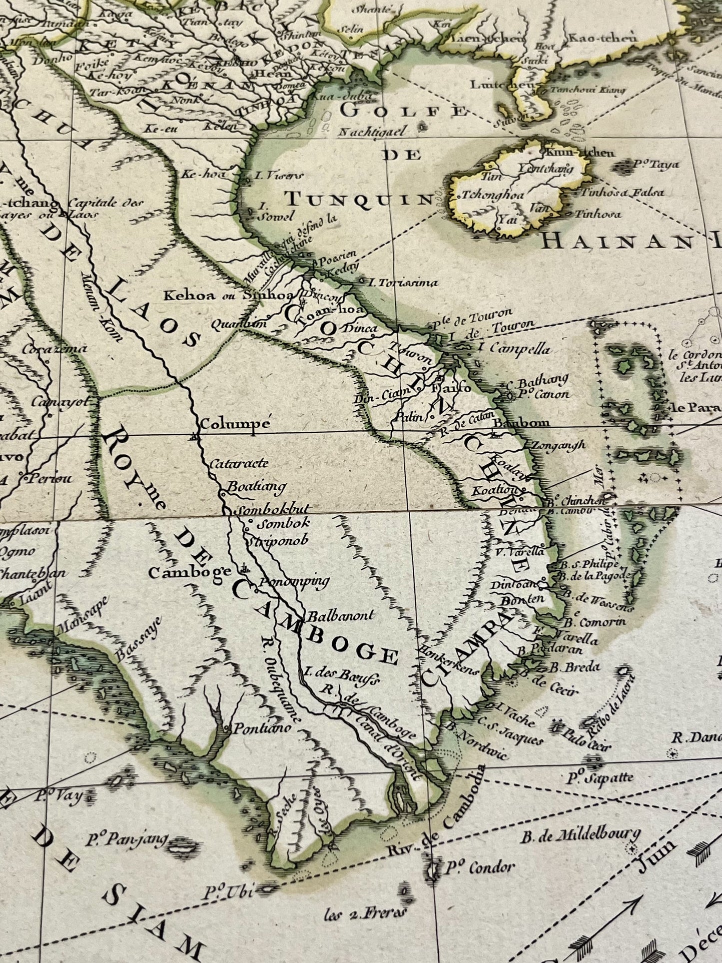 Carte ancienne Cambodge et Cochinchine