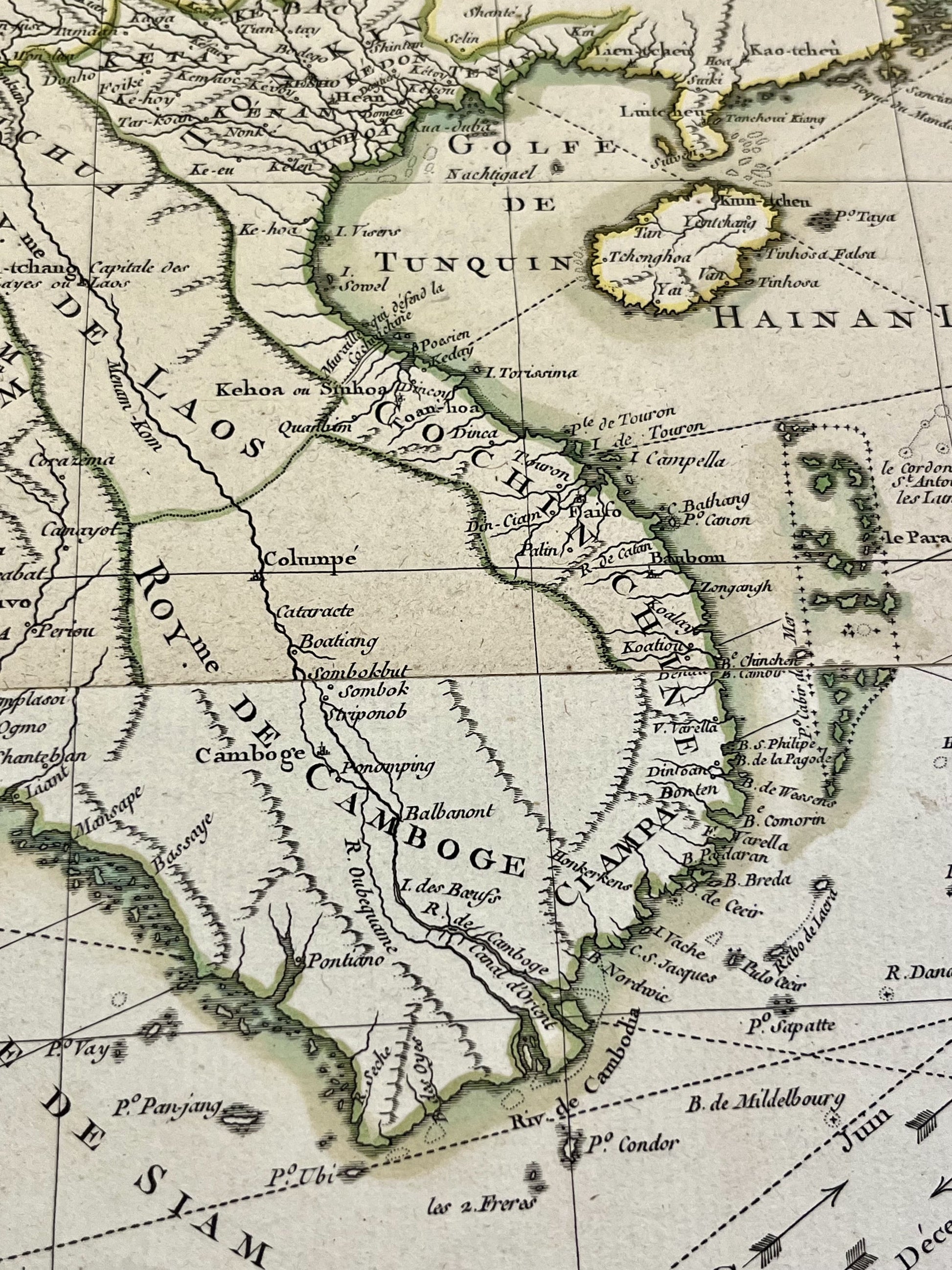 Carte ancienne Cambodge et Cochinchine