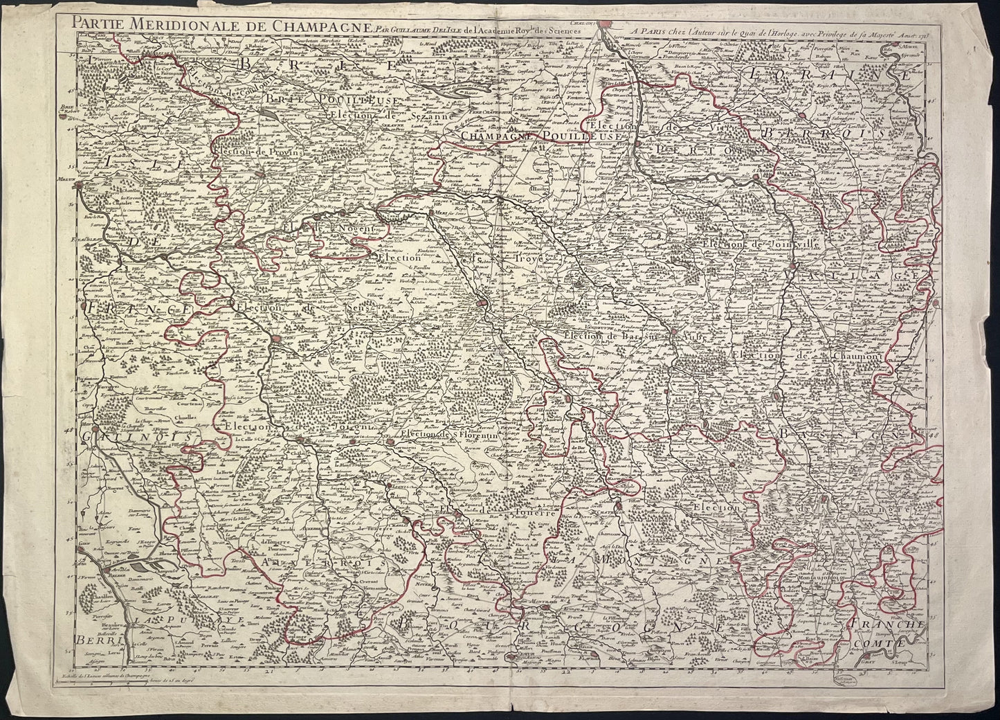 Carte ancienne Champagne meridionale par Delisle