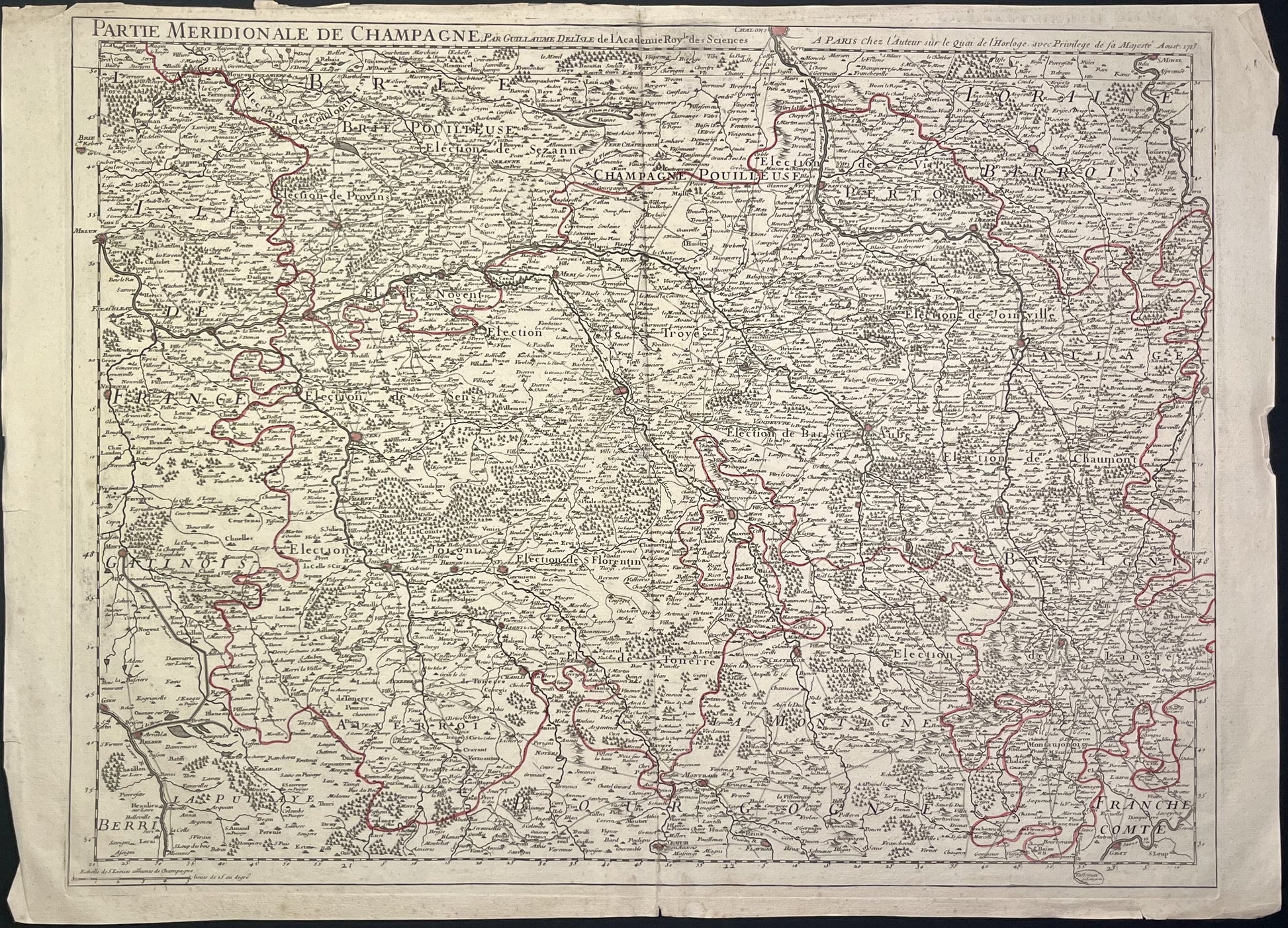 Carte ancienne Champagne meridionale par Delisle
