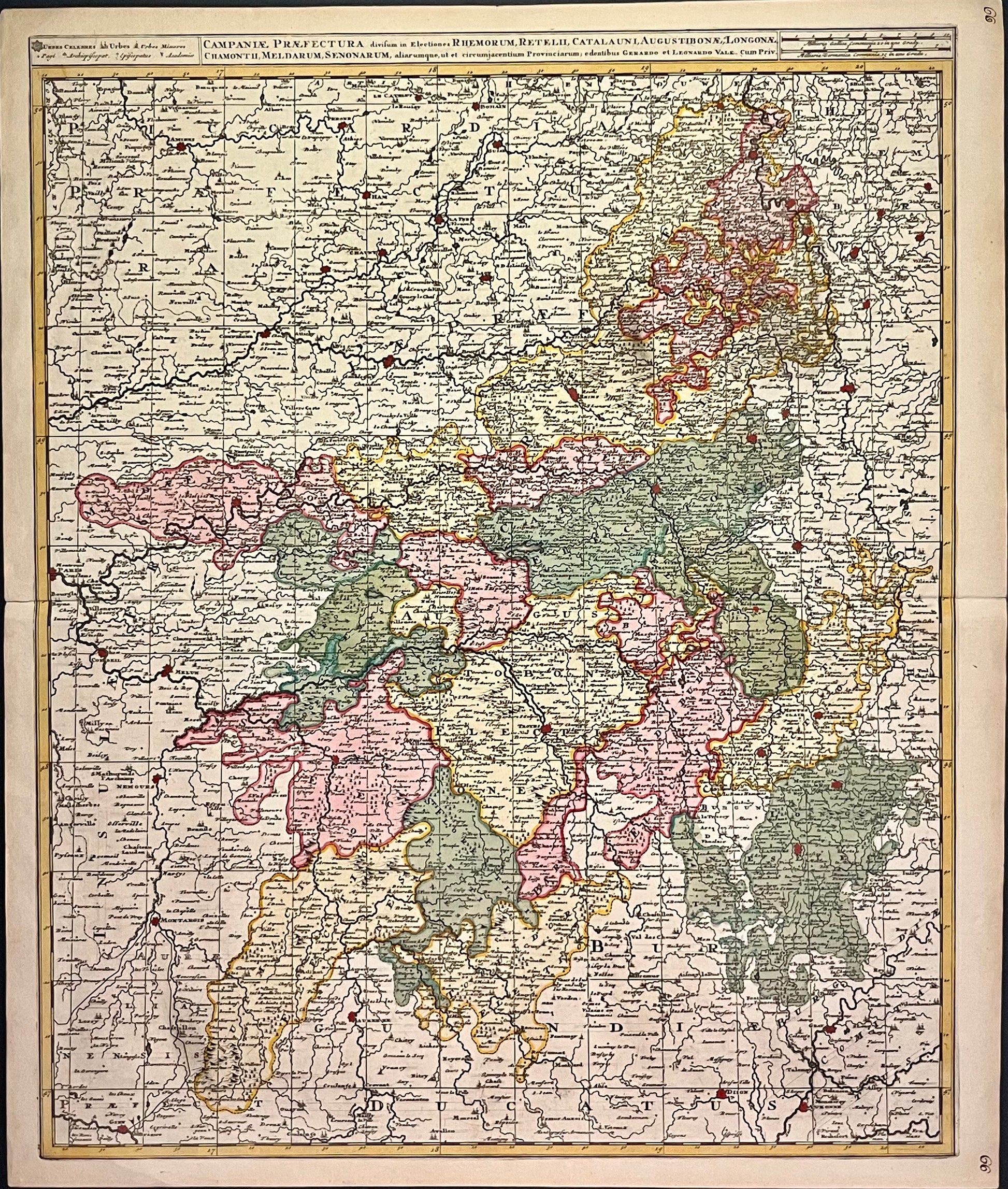 Carte ancienne Champagne par Valk