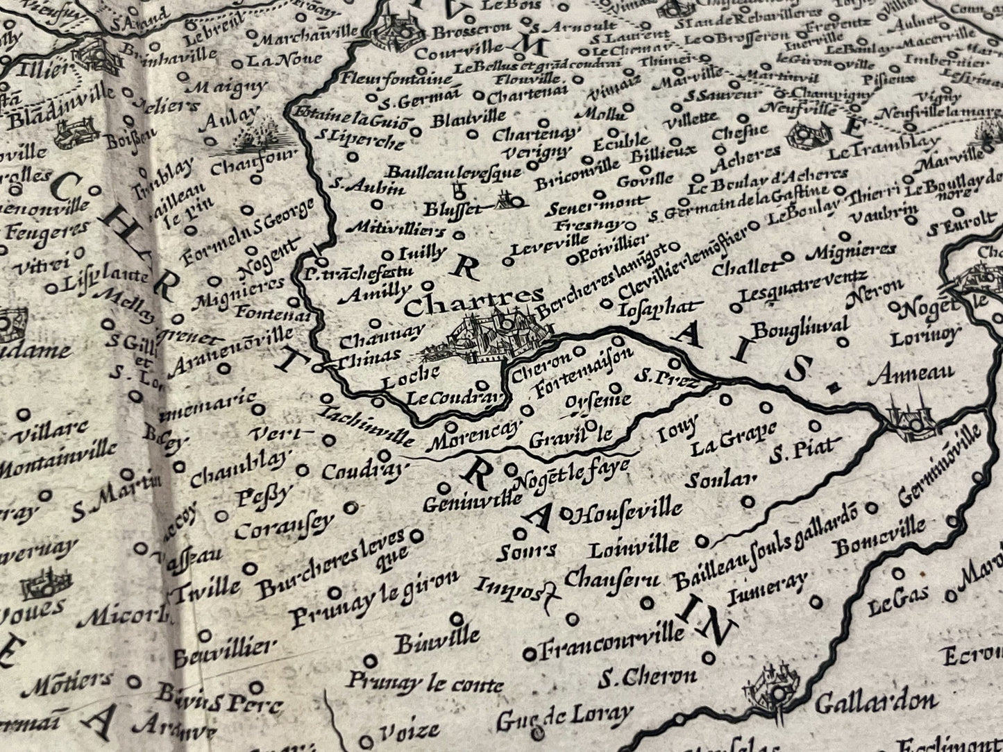 Carte ancienne Chartres Beauce