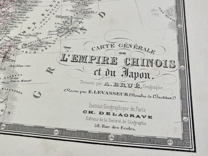 Carte ancienne Chine Japon par Brue