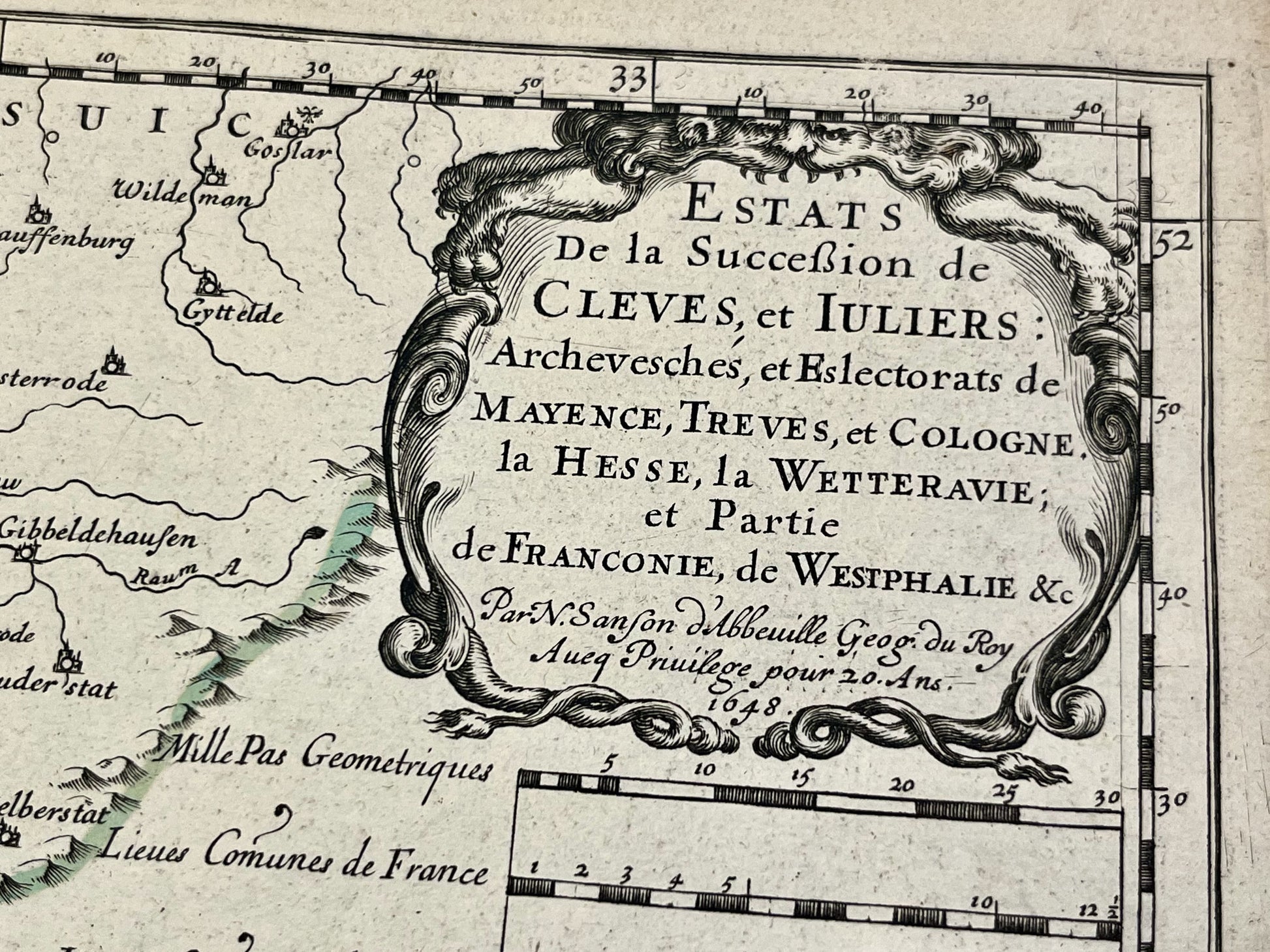 Carte ancienne Cleves Iuliers par Nicolas Sanson