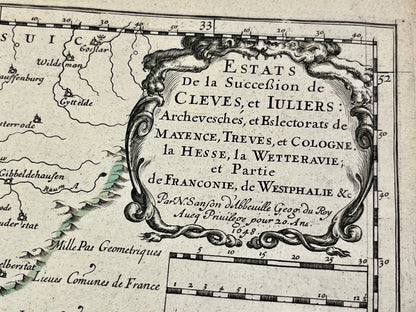 Carte ancienne Cleves Iuliers par Nicolas Sanson