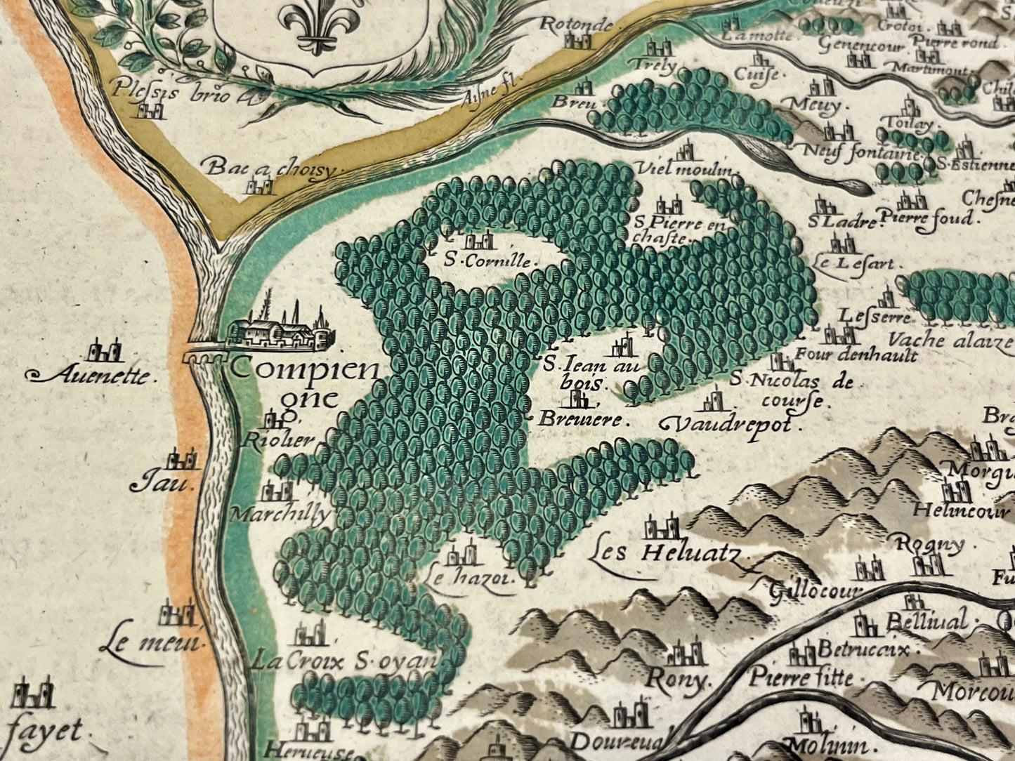 Carte ancienne Compiegne et environs