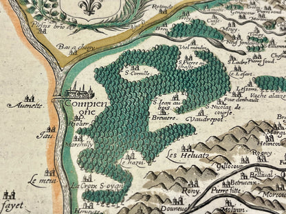 Carte ancienne Compiegne et environs