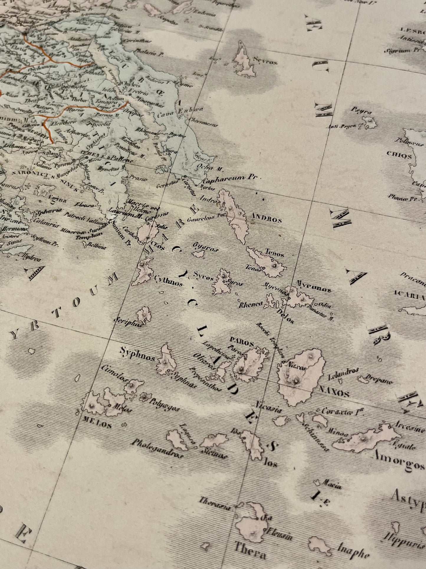 Carte ancienne Cyclades Antiquite