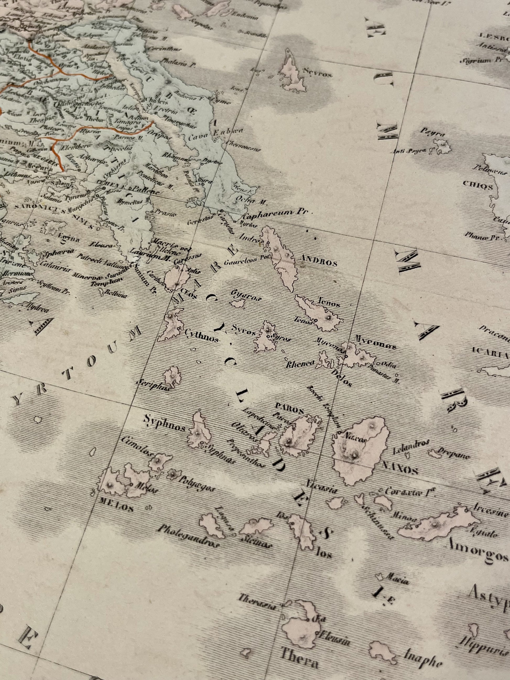 Carte ancienne Cyclades Antiquite