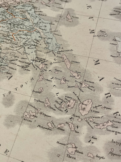 Carte ancienne Cyclades Antiquite