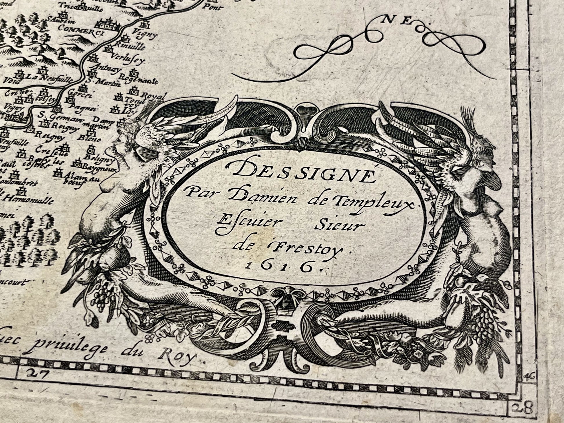 Carte ancienne Damien de Templeux