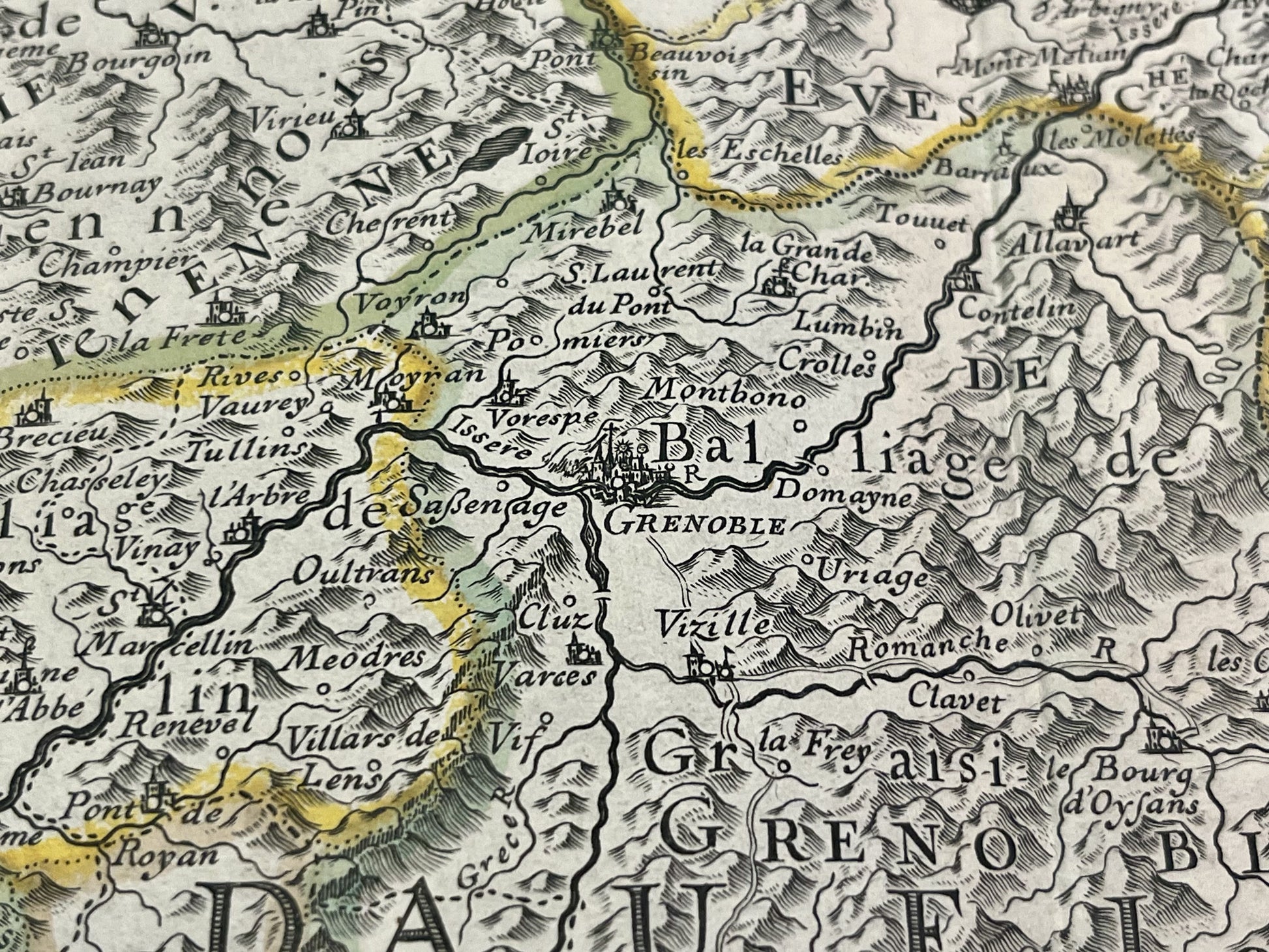 Carte ancienne Dauphine Grenoble par Sanson