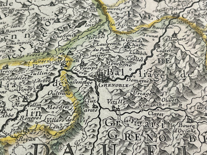 Carte ancienne Dauphine Grenoble par Sanson