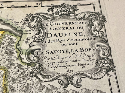 Carte ancienne Dauphine Savoie et Bresse