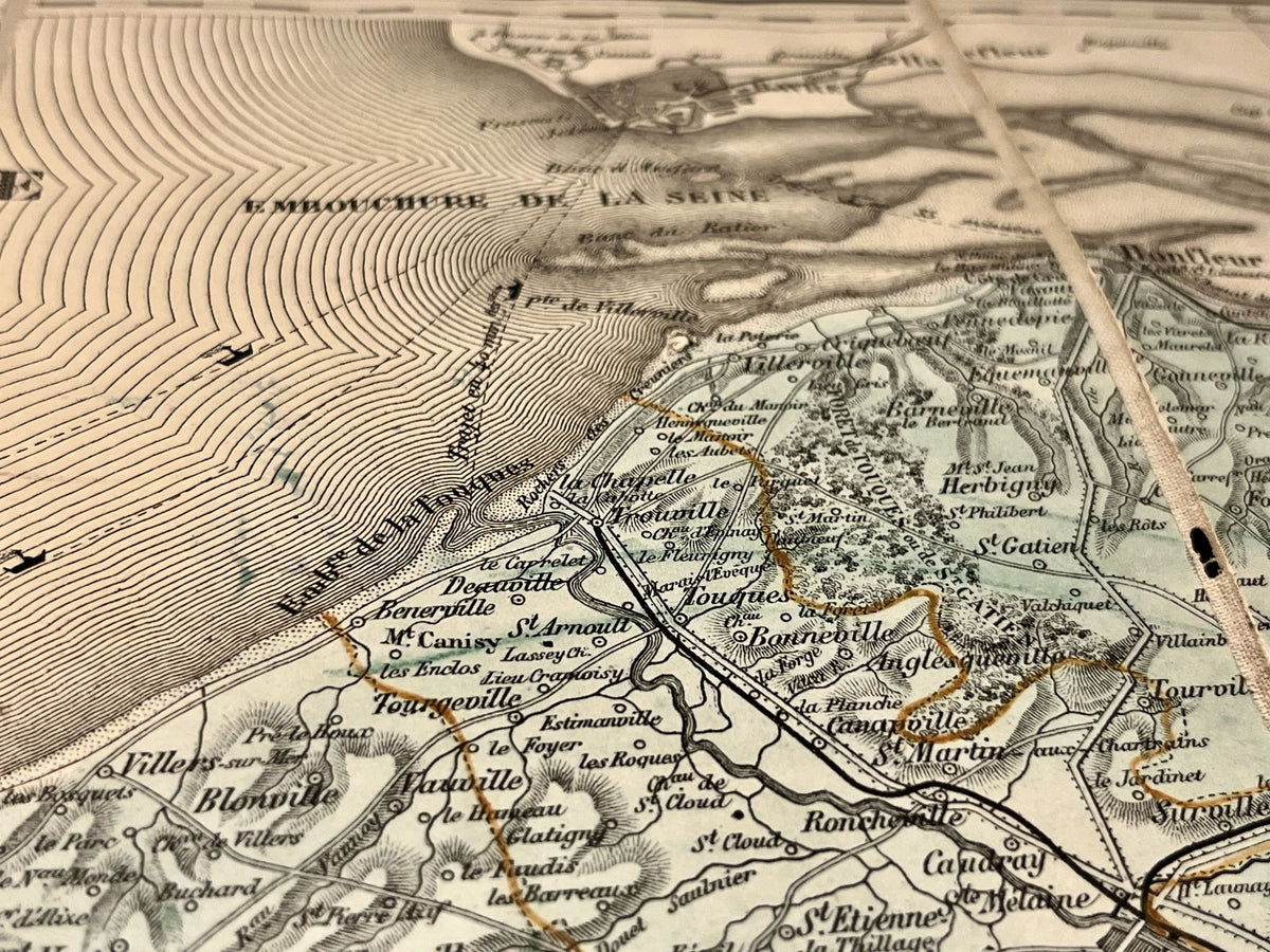 Carte ancienne Deauville Trouville Calvados