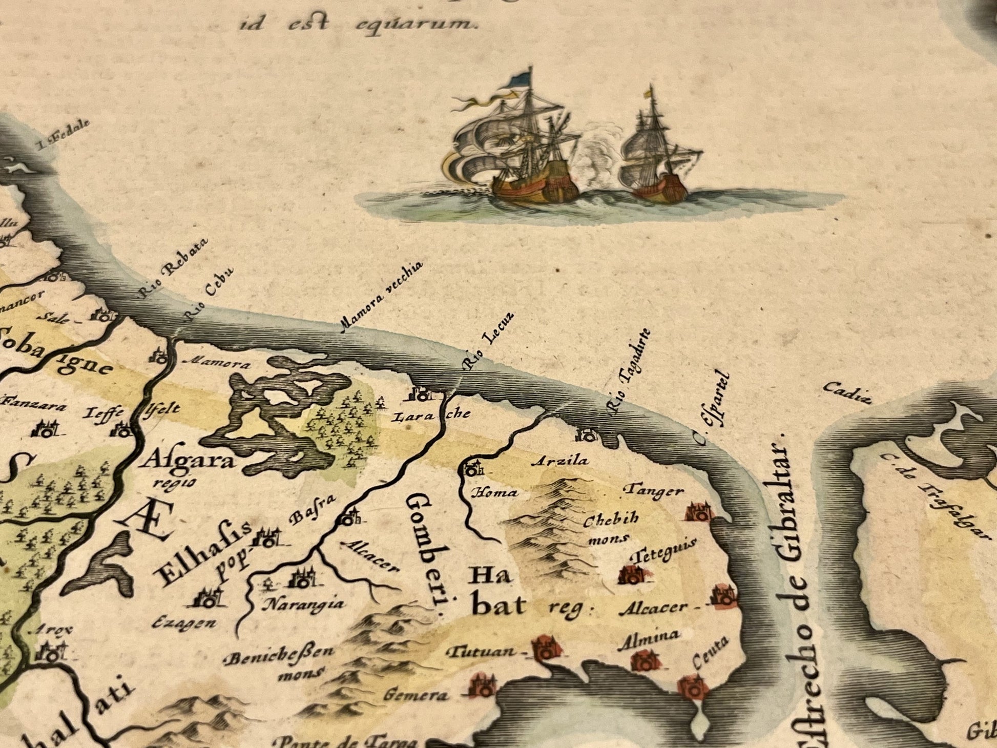 Carte ancienne Detroit Gibraltar Tanger