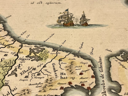 Carte ancienne Detroit Gibraltar Tanger