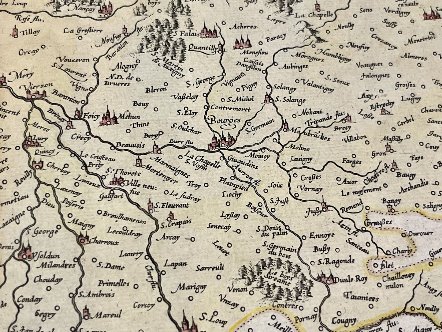 Carte ancienne Duche Berry par Mercator