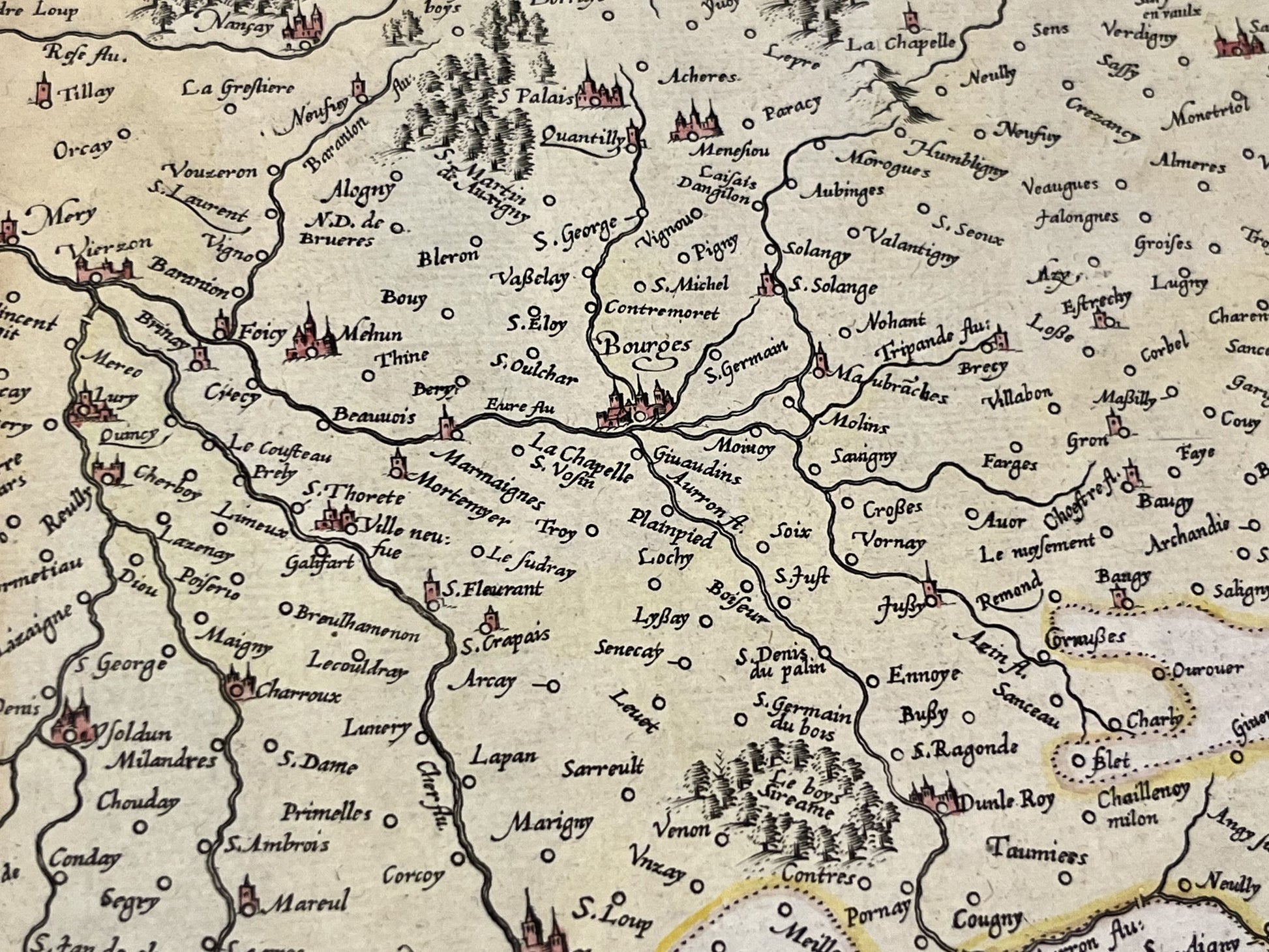 Carte ancienne Duche Berry par Mercator